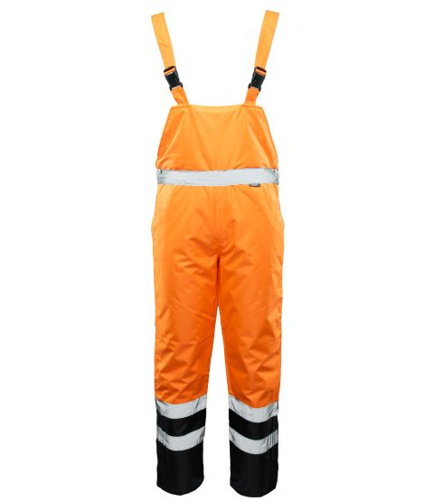 Spodnie ogrodniczki robocze BENEFIT HI VI, żółte