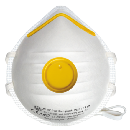 Półmaska filtrująca ZF 0/19z FFP1, z zaworkiem ZF 0/19Z 2