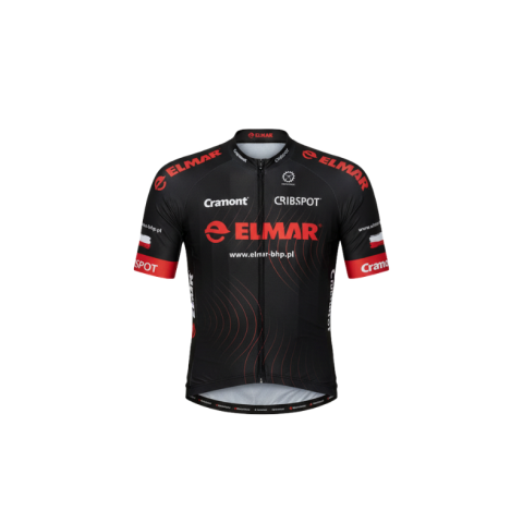 Koszulka kolarska, kolor czarno-czerwony, z logo ELMAR®