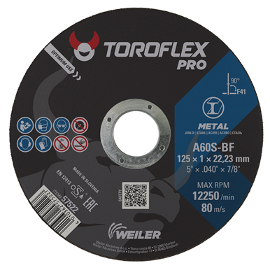 Tarcza ścierna Weiler® Toroflex® PRO Metal 57522, do cięcia metalu