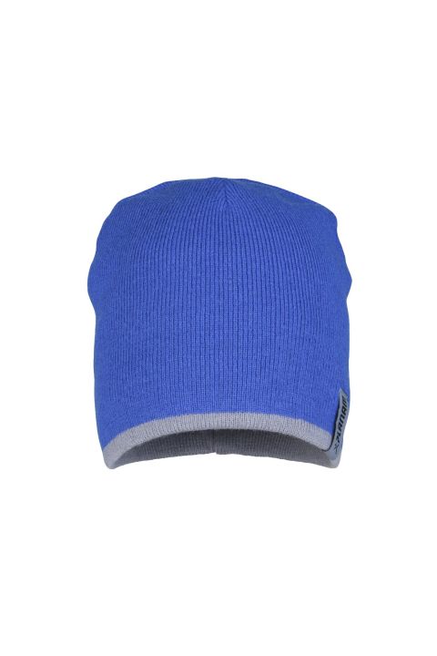 Czapka 2-kolorowa z dzianiny, kolor chabrowo-cynkowy