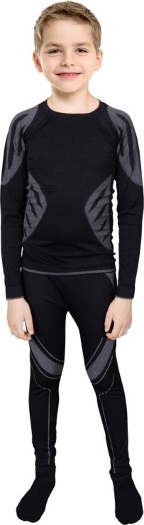 Bielizna termoaktywna WARM dla dzieci, kolor czarno-szary, rozmiar M/L US-WARMKID BS/M-L 2