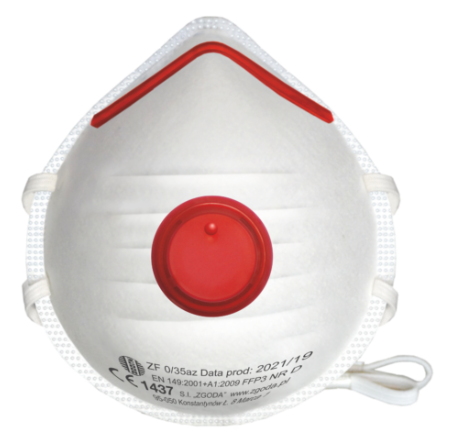 Półmaska filtrująca ZF 0/35z FFP3, z zaworkiem ZF 0/35Z 2