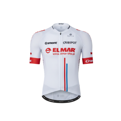 Koszulka kolarska, kolor biało-czerwony, z logo ELMAR®