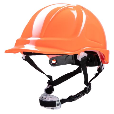 Hełm ochronny ABS z pokrętłem 4pkt., pasek podbródkowy YS-4C / YS-7, kolor pomarańczowy