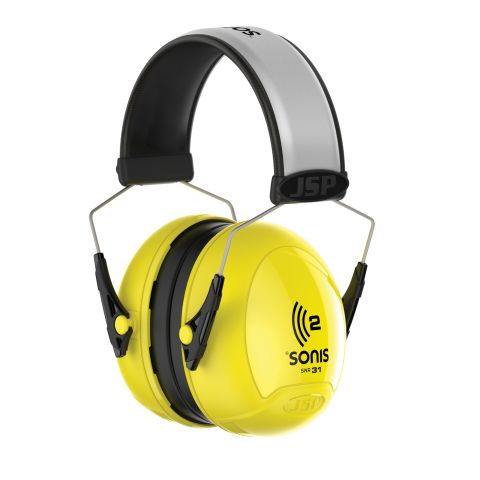 Sonis®2 Ear Defenders With Extra Visibility Headband Extra Visibility Yellow Cup and Plate (SNR 31)