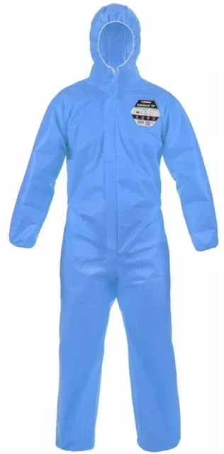Kombinezon polipropylenowy SAFEGARD typu SMS, 56 gsm, kolor niebieski, typ 5 i 6, rozmiar L