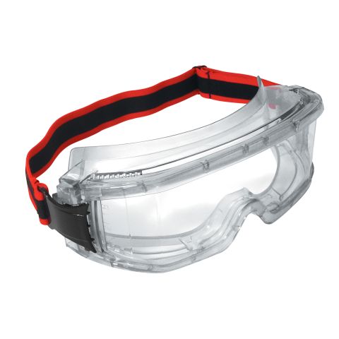 Atlantic™ Safety Goggles - Clear Anti-mist Lens - Black / Red Strap