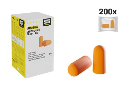 Zatyczki ARUSHA Safety Jogger SNR 37 dB (opakowanie 200 par, pakowane po parze)
