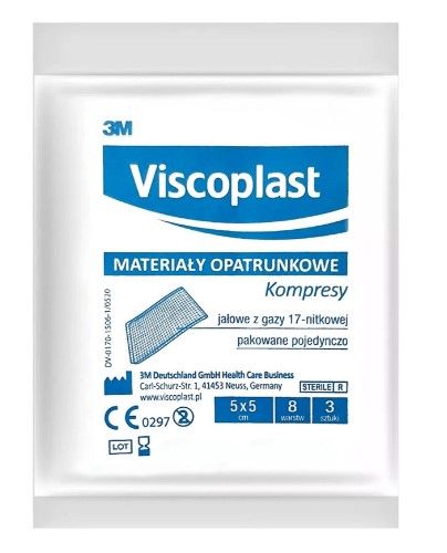 Kompres gazowy 17 nitkowy, 8-warstwowy, 5x5 cm, 3 sztuki A-MA-102-PS03-001 2