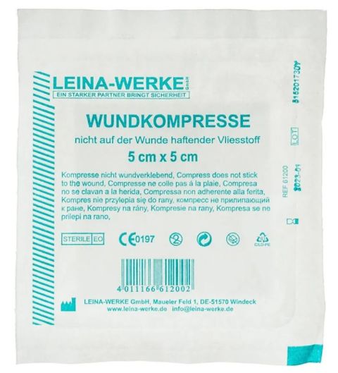 Kompres na rany 5x5 cm sterylny flizelina