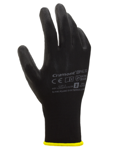 Rękawice poliuretanowe Cramont® GPA110OR black, rozmiar 11 GPA110OR/11 2