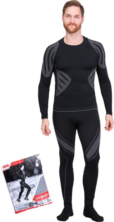 Bielizna termoaktywna WARM, kolor czarno-szary, rozmiar 2XL/3XL US-WARM BS/2XL-3XL 2