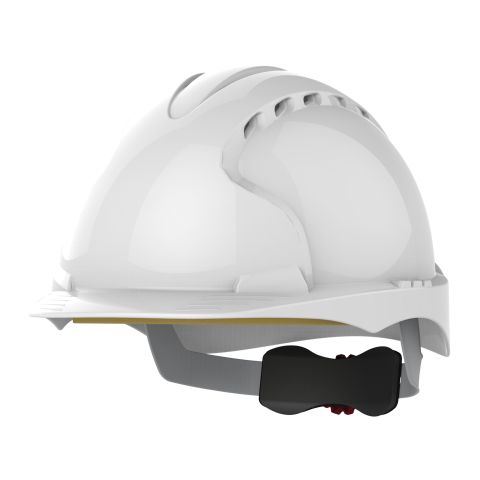 Hełm JSP EVO®3 Mid Peak Vented White Helmet - Wheel Ratchet