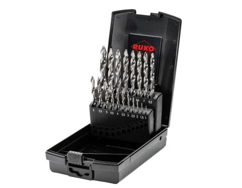Zestaw wierteł krętych ULTIMATECUT DIN 338 typ FLOWSTEP®, HSS w walizce z tworzywa sztucznego - 19 szt.