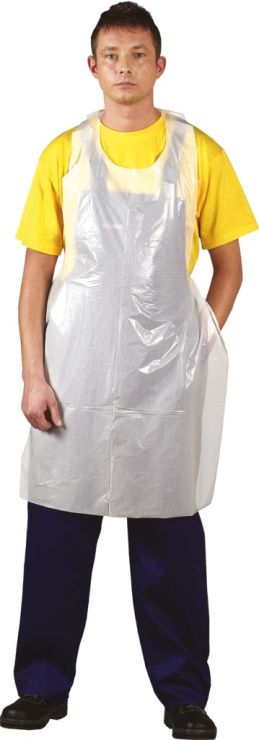 Fartuch przedni foliowy zakładany na szyję z wiązaniem z tyłu pleców, kolor biały, rozmiar 70x117 FFOL W 70X117 2