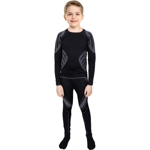 Bielizna termoaktywna WARM dla dzieci, kolor czarno-szary, rozmiar M/L US-WARMKID BS/M-L 2