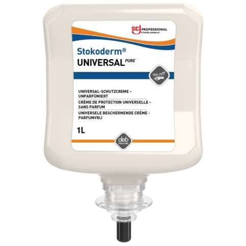 Uniwersalny krem ochronny STOKODERM® Universal PURE stosowany przed przystąpieniem do pracy, Wkład do dozowników 1000ml SH/SGP1L 2