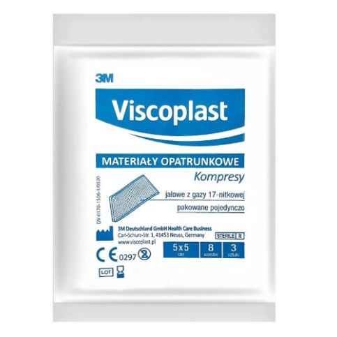 Kompres gazowy 17 nitkowy, 8-warstwowy, 5x5 cm, 3 sztuki A-MA-102-PS03-001 2