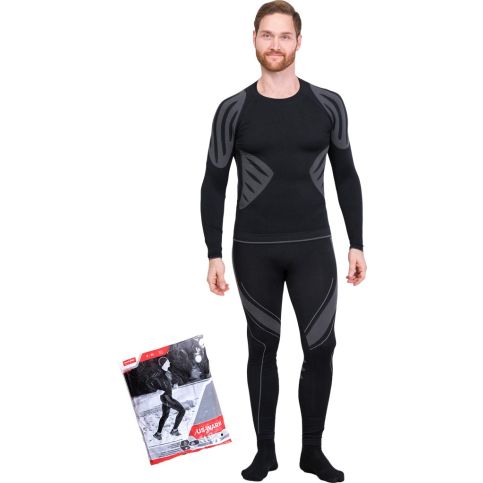 Bielizna termoaktywna WARM, kolor czarno-szary, rozmiar 2XL/3XL US-WARM BS/2XL-3XL 2