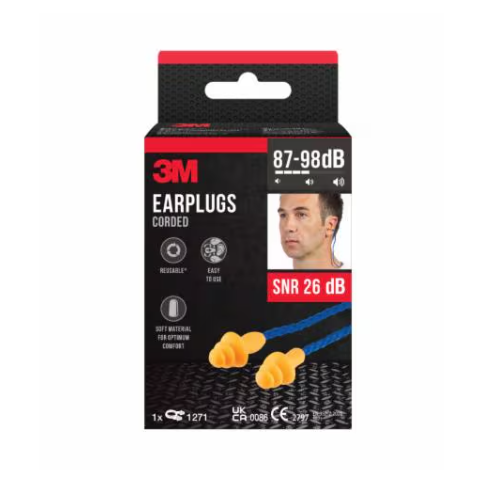 Wielorazowe wkładki przeciwhałasowe z pojemniczkiem (ze sznurkiem) 3M 1271 3M 1271 2